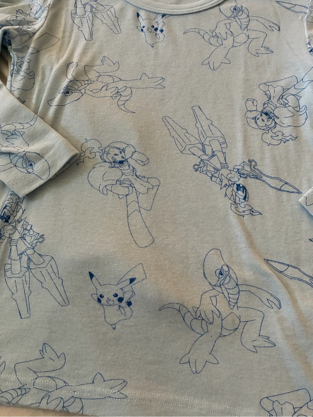 Pokemon Pocket Monsters Long‎ Sleeve Shirts Kids Small Pikachu Anime Japan 130 - Picture 5 of 8